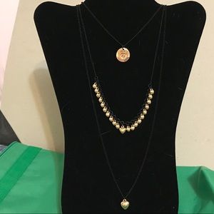 Gold & Black Three-layer 18-32” Necklace